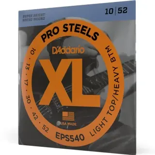 D'Addario EPS540 XL Prosteels Light Top/Heavy Bottom 10-52