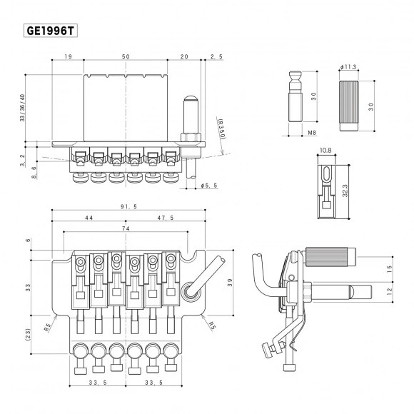 Тремоло Gotoh GE1996T (40) B Тремоло Gotoh GE1996T (40) B