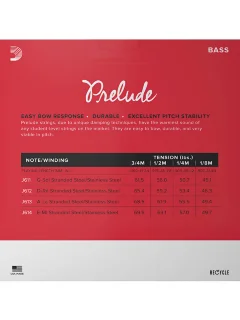 D'Addario J610 3/4M Prelude Bass String Set 3/4 Scale Medium Tension