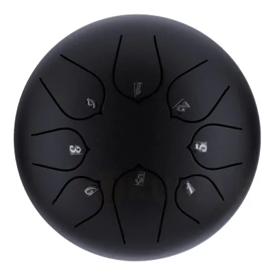 Глюкофон Hluru Huashu THD8-6 InBlack 6" (15см) 8 нот Tongue Drum Carbon Steel
