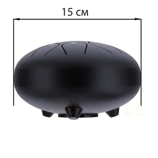 Hluru Huashu THD8-6 InBlack 6" (15см) 8 нот Tongue Drum Carbon Steel