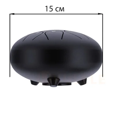 Глюкофон Hluru Huashu THD8-6 InBlack 6" (15см) 8 нот Tongue Drum Carbon Steel