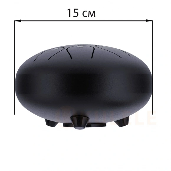 Глюкофон Hluru Huashu THD8-6 InBlack 6" (15см) 8 нот Tongue Drum Carbon Steel