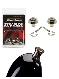 Dunlop SLS1101N Straplok Strap Retainers Original Nickel