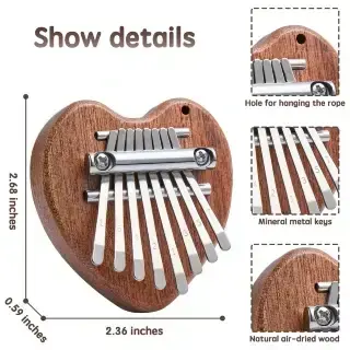 Overtone Mini Kalimba 8 Keys Sapele Heart