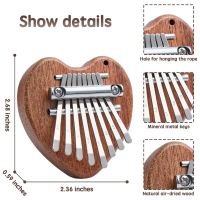 Калімба Overtone Mini Kalimba 8 Keys Sapele Heart