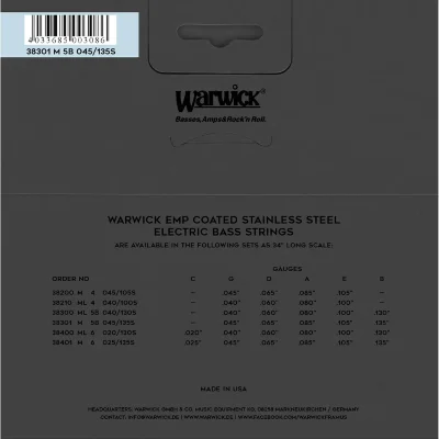 Струни Warwick 38301 EMP Medium 5-String (45-135)
