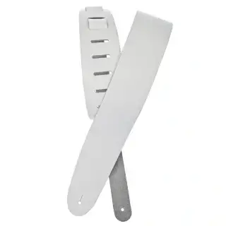 D'Addario 25BL02 Basic Leather Guitar Strap (White)