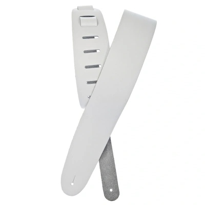 D&#039;Addario 25BL02 Basic Leather Guitar Strap (White)