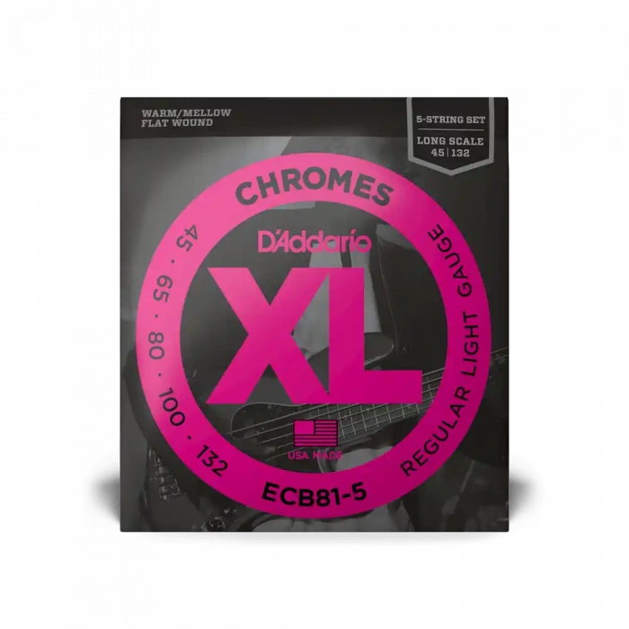Струни Струни D'Addario ECB81-5 XL Chromes Bass Regular Light 5-String (45-132)