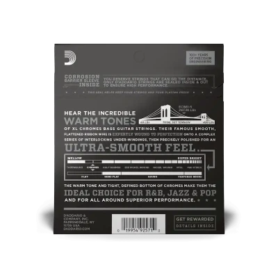 Струни D'Addario ECB81-5 XL Chromes Bass Regular Light 5-String (45-132)