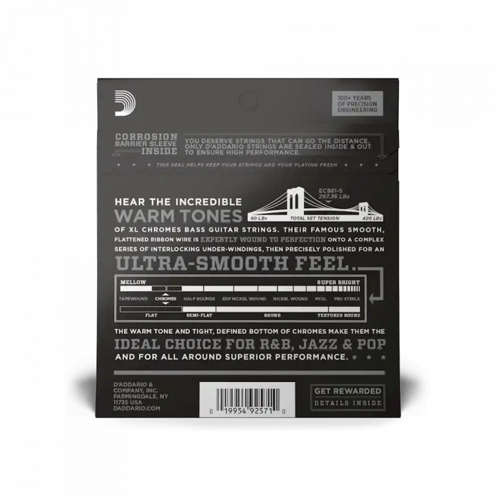 D'Addario ECB81-5 XL Chromes Bass Regular Light 5-String (45-132)