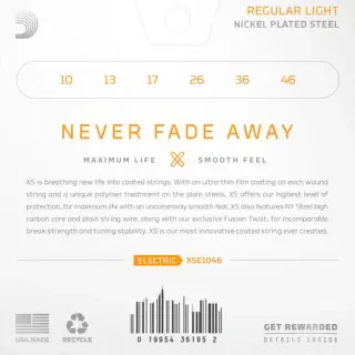 D'Addario XSE1046 XS Coated Regular Light 10-46