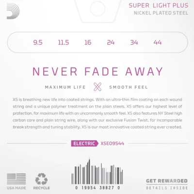 Струни D'Addario XSE09544 XS Coated Super Light Plus 9.5-44