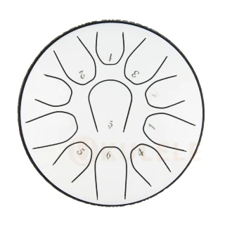 Hluru TOX11-6 White 6" (15см) 11 нот Tongue Drum 304 Stainless Steel