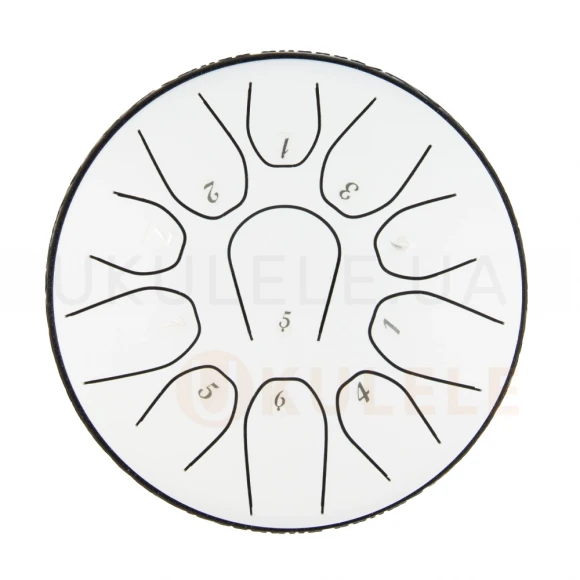 Глюкофон Hluru TOX11-6 White 6" (15см) 11 нот Tongue Drum 304 Stainless Steel