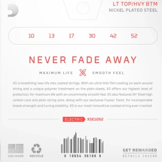 D'Addario XSE1052 XS Coated Light Top Heavy Bottom 10-52