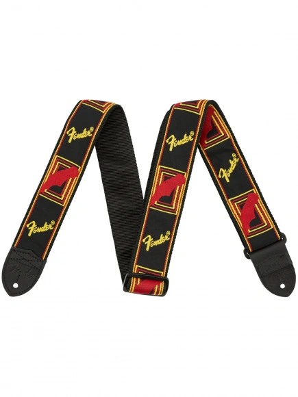 Ремінь для гітари Fender Strap 2" Monogrammed Black/Yellow/Red