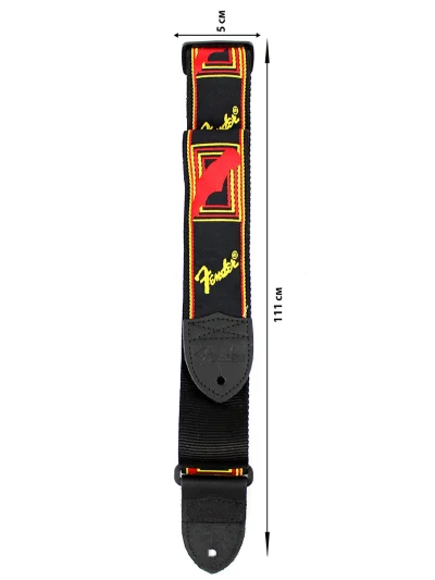Ремінь для гітари Fender Strap 2" Monogrammed Black/Yellow/Red