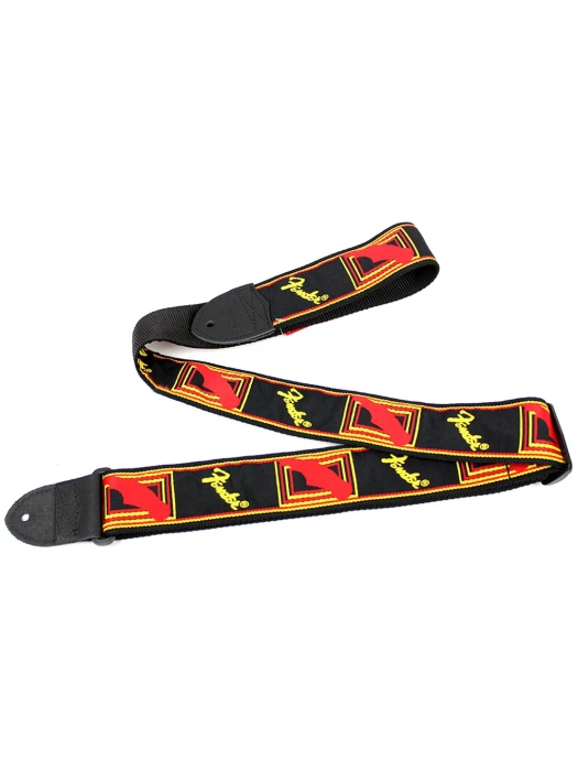 Fender Strap 2" Monogrammed Black/Yellow/Red