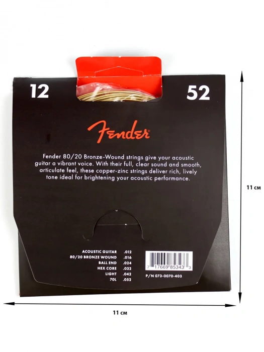Fender 70L Bronze Acoustic String 12-52