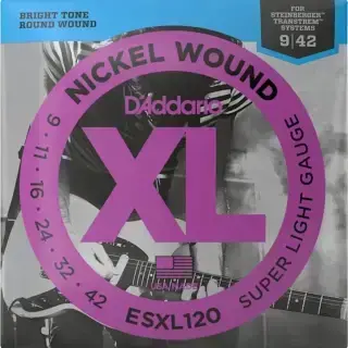 D'Addario ESXL120 XL Nickel Wound Super Light Double Ball End 09-42