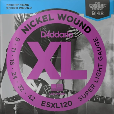 D&#039;Addario ESXL120 XL Nickel Wound Super Light Double Ball End 09-42