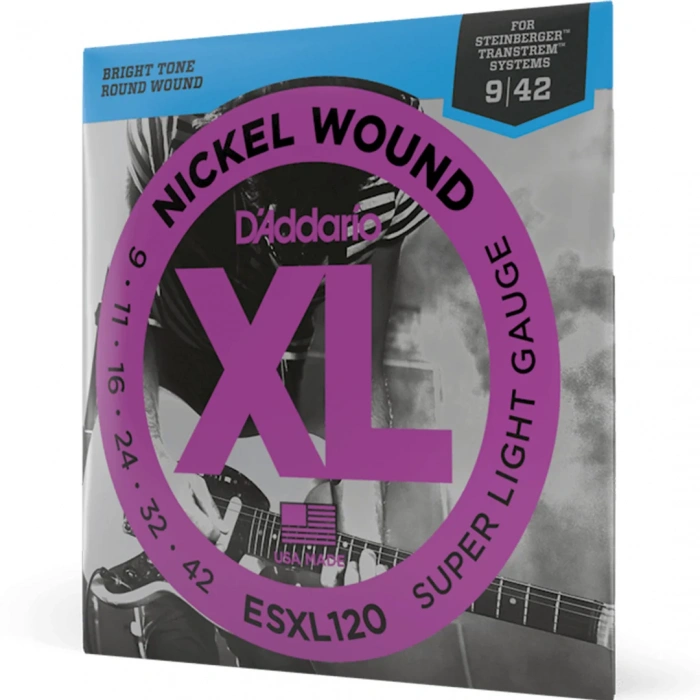 D'Addario ESXL120 XL Nickel Wound Super Light Double Ball End 09-42