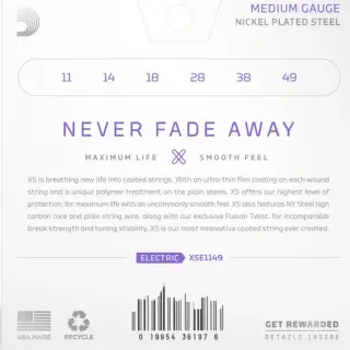 D'Addario XSE1149 XS Coated Medium 11-49