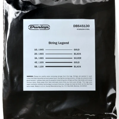 Струни Dunlop DBS45130 Stainless Steel Medium 5-String 45-130