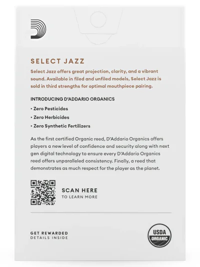 Тростина D'Addario ORRS10ASX2M Organic Select Jazz Alto Sax Unfiled 2M - 10 Pack
