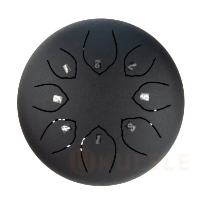 Глюкофон Hluru TOY8-6 Charcoal 6" (15см) 8 нот Tongue Drum 304 Stainless Steel