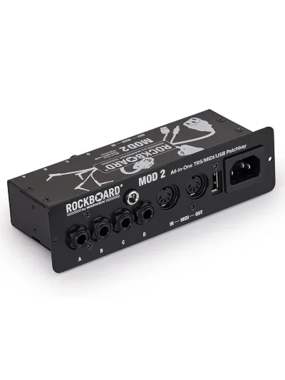 Патч-панель педалборда RockBoard MOD 2 V2 All-in-One TRS, Midi & USB Patchbay