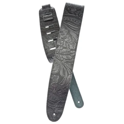 Ремінь для гітари D'Addario 25LE00 Deluxe Leather Guitar Strap (Embossed, Black)