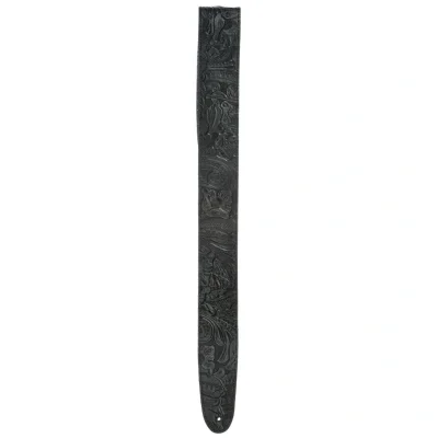 Ремінь для гітари D'Addario 25LE00 Deluxe Leather Guitar Strap (Embossed, Black)