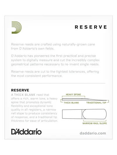 Тростина D'Addario DJR01305-B25 Reserve Alto Sax #3.0+ 25 Pack