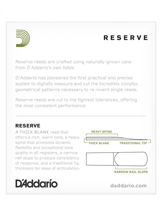 D'Addario DJR01305-B25 Reserve Alto Sax #3.0+ 25 Pack