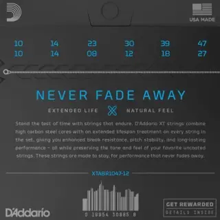 D'Addario XTABR1047-12 XT 80/20 Bronze Light 12-String 10-47
