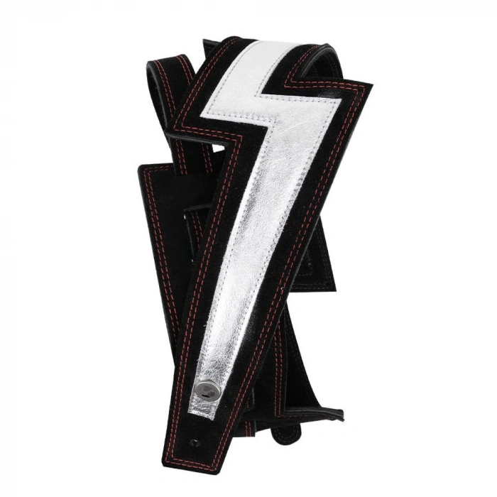 Ремінь для гітари Ремінь для гітари D'Addario 25LNBT00 Lightning Bolt Suede Guitar Strap (Silver)