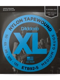 D'Addario ETB92-5 XL Nylon Tapewound 5-String Bass (50-135)