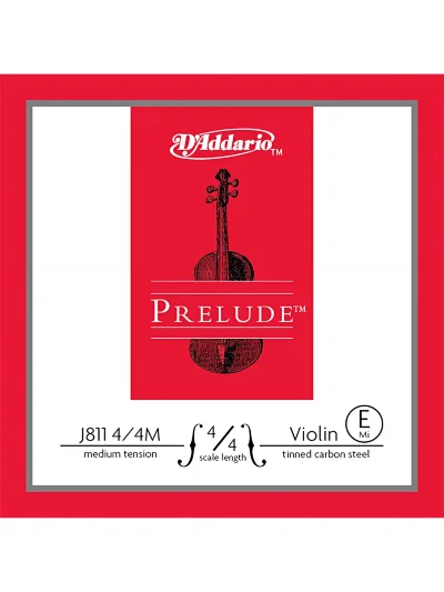 Струни для скрипки D'Addario J811 4/4M Prelude Violin Single E String 4/4 Scale Medium Tension