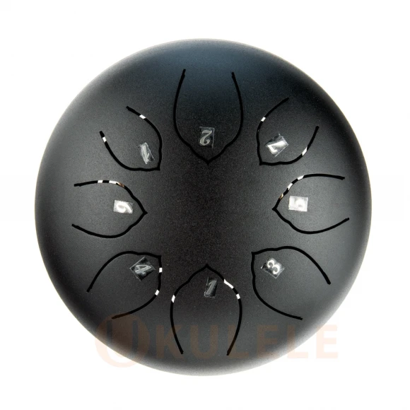 Глюкофон Hluru TOY8-6 InkBlack 6" (15см) 8 нот Tongue Drum 304 Stainless Steel