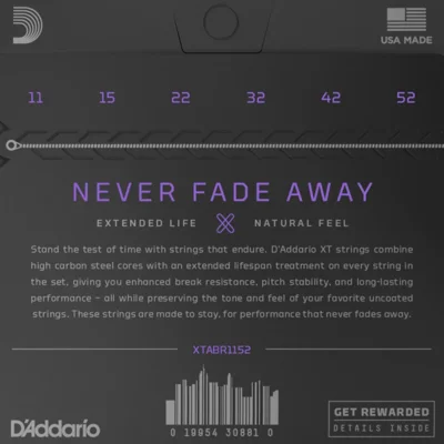 Струни D'Addario XTABR1152 XT 80/20 Bronze Custom Light 11-52