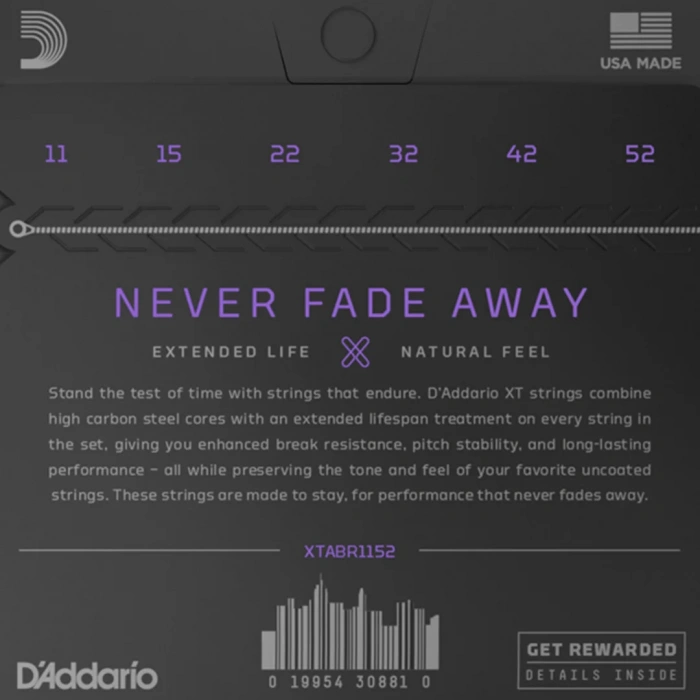D'Addario XTABR1152 XT 80/20 Bronze Custom Light 11-52