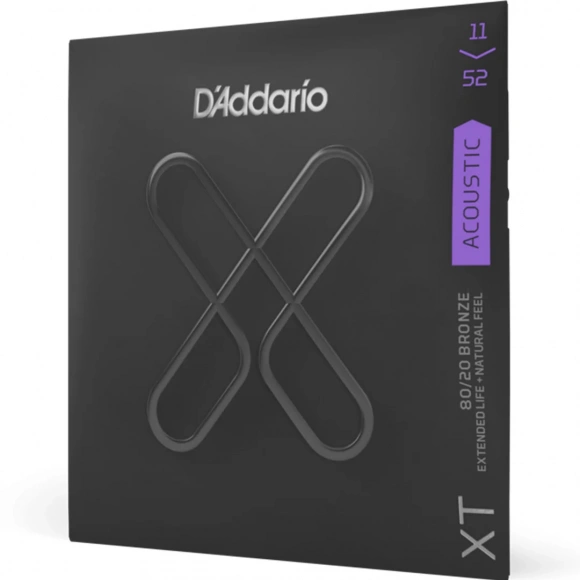 Струни D'Addario XTABR1152 XT 80/20 Bronze Custom Light 11-52 Струни D'Addario XTABR1152 XT 80/20 Bronze Custom Light 11-52