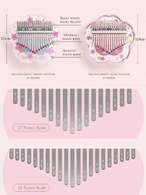 Калімба Hluru Huashu KHTG21 Transparent Green Sakura Acrylic