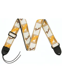 Fender Strap 2" Monogrammed White Brown Yellow