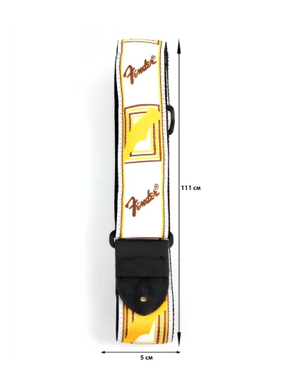 Ремінь для гітари Fender Strap 2" Monogrammed White Brown Yellow