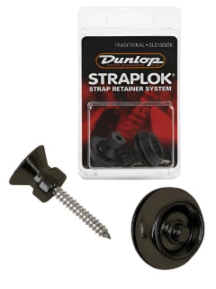 Dunlop SLS1503BK Straplok Strap Retainers Traditional Black Oxide