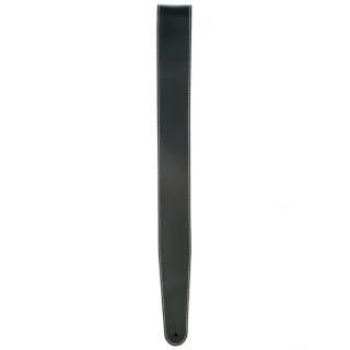 D'Addario 25LS00-DX Deluxe Leather Guitar Strap (Black with Contrast Stitch)